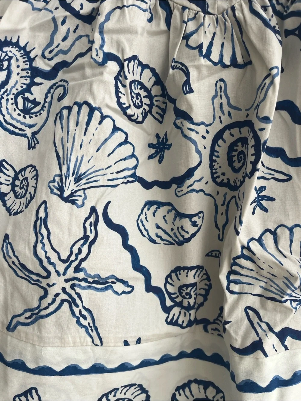 H&M White Dress with Navy Shell Print - Picture 3 of 4